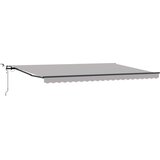 vidaXL avtomatska retraktibilna tenda z LED svetlobo svetlo siva 500x300 cm, (22146210) | Shoptok.si