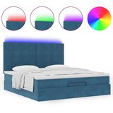  Otomanski posteljni okvir z vzmetnicami moder 160x200 cm žamet, (22053740) | Shoptok.si