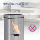  Kanta za smeće 47 L s senzorom + 2 × 12 5 L automatska od nehrđajućeg čelika vodootporna srebrna | shoptok.hr