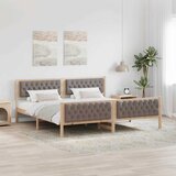  Krevetna konstrukcija s uzglavljem Sivo-smeđa 200 x 200 cm | shoptok.hr