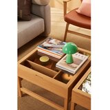 Hübsch Klubska mizica s stekleno mizno ploščo v naravni barvi 60x60 cm Glitz – | Shoptok.si