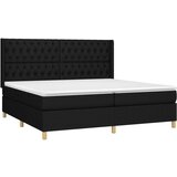  Box spring s madracem LED crni 200x200 cm od tkanine | shoptok.hr