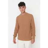 Trendyol Men's Regular Fit Crew Neck Textured Knitwear Sweater Cene