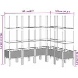  Vrtna sadilica s rešetkom smeđa 160 x 120 x 142,5 cm PP | shoptok.hr