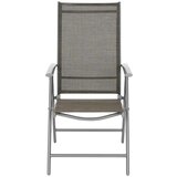Ambia Garden ZLOŽLJIV VRTNI SEDEŽ aluminij srebrne barve, svetlo rjava | Shoptok.si