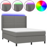  box spring s madracem LED tamnosivi 140x190 cm tkanina | shoptok.hr