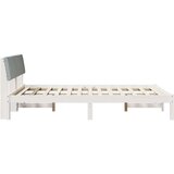  Okvir kreveta s uzglavljem Bijela i svijetlosiva 150 x 200 cm | shoptok.hr