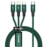 Baseus Rapid Series 3-v-1 kabel USB-C za M+L+T 20W 1,5 m (zelen), (20627364) Cene