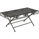 Furnova Zložljiva klubska miza starinski stil kovina 100x50x45 cm črna, (21915118) | Shoptok.si
