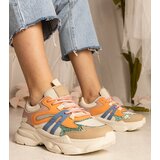 Gemre Orange women's sporty sneakers with glitter Maleda | shoptok.hr