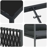 vidaXL Set 3 Črna, Temno siva PE ratan Standard Trden Zunanji stol | Shoptok.si