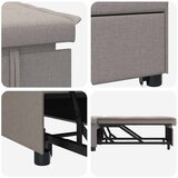  Krevet-sofa na razvlačenje Sivo-smeđa 194 x 50 x 82 cm tkanina | Eponuda.com