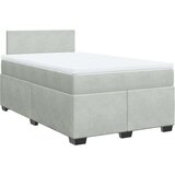 vidaXL Box spring postelja z vzmetnico svetlo siva 120x200 cm žamet | Shoptok.si