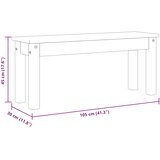  Blagovaonska klupa PANAMA bijeli 105x30x45 cm masivne borovine | shoptok.hr