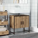 Ormarić za umivaonik smeđa boja hrasta 60x33x60 cm drveni | shoptok.hr