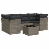 Maison Chic Seti vrtnega pohištva - Vrtna garnitura - Vrtni pohištvo set 7-delna z blazinami siv poli ratan, (21802828) | Shoptok.si