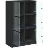  Visoka komoda s vratima crna 68x37x109 cm konstruirano drvo | shoptok.hr
