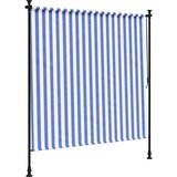  Vanjska roleta plavo-bijela 150 x 270 cm od tkanine i čelika | shoptok.hr
