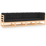 Maison Chic Seti vrtnega pohištva - Vrtna garnitura - Vrtni pohištvo set 4-delna z blazinami trdna borovina, (21816555) | Shoptok.si