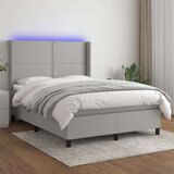  Box spring s madracem LED svjetlosivi 140x190 cm tkanina Cijene