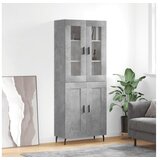 vidaXL Visoka komoda siva betona 69 5x34x180 cm od konstruiranog drva | shoptok.hr