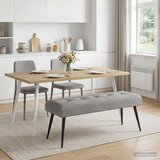  Klupa s gumbastim tkanjem Svjetlosiva 110 x 40 x 46 cm Baršun | shoptok.hr