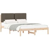  Krevetni okvir s tapiciranim uzglavljem Sivo-smeđa 140 x 200 cm | shoptok.hr