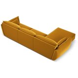 Mazzini Sofas Gorčično rumena žametna kotna sedežna garnitura z ležalnikom (levi kot) Vanda – | Shoptok.si