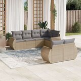  7-dijelni set vrtnih sofa od poliratana s jastucima bež | shoptok.hr