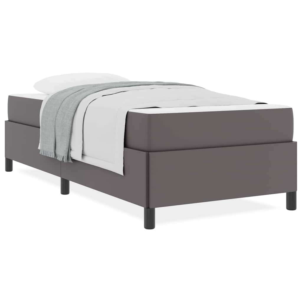  Posteljni okvir z vzmetnico Siva 100 x 200 cm Umetna koža | Shoptok.si
