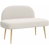  Oblikovana klupa s naslonjačem Krem 110 x 60 x 76 cm Bouclé | shoptok.hr
