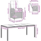 Vanjski set za objedovanje 9 pcs Svijetlo siva i tamno siva | shoptok.hr