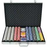 vidaXL Poker Set s 1000 Laserskimi Žetoni Aluminij, (20813036)