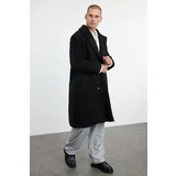 Trendyol Black Men's Oversize Fit Winter Wool Blend Winter Coat