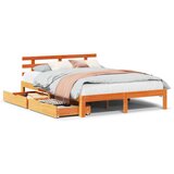 vidaXL Posteljni okvir s predali voščeno rjav 120x200 cm borovina Cene
