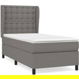  Box spring postelja z vzmetnico temno siva 90x200 cm blago, (20902184) | Shoptok.si