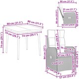 Set stolića za sofu s jastukom s jastukom 5 pcs Crna | shoptok.hr