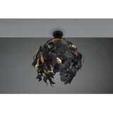 REALITY Mat crna metalna stropna svjetiljka s plastičnim sjenilom ø 38 cm Leavy – | shoptok.hr