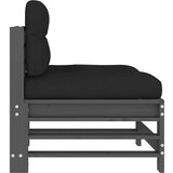 vidaXL Srednja sofa od masivne borovine s jastucima siva | shoptok.hr