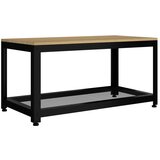 Furnova Klubska mizica svetlo rjava in črna 90x45x45 cm MDF in železo, (21913857) | Shoptok.si