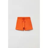 OVS Dječje pamučne kratke hlače boja: narančasta, glatki materijal