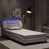  Okvir kreveta s LED svjetlima bijeli 100 x 200 cm umjetna koža | shoptok.hr