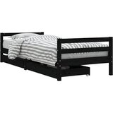  Okvir dječjeg kreveta s ladicama crni 80 x 200 cm od borovine | shoptok.hr
