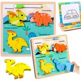  Drvena edukativna slagalica DINOSAURI s pločom za crtanje - TREX | shoptok.hr