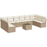 Maison Chic Seti vrtnega pohištva - Vrtna garnitura - Vrtni pohištvo set 11-delna z blazinami bež poli ratan, (21820118) | Shoptok.si