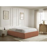 Bobochic Paris Oranžna oblazinjena zakonska postelja s prostorom za shranjevanje/brez vzglavja z letvenim dnom 160x200 cm Inera – | Shoptok.si