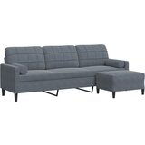  Trosjed s tabureom tamnosivi 210 cm baršunasti | shoptok.hr