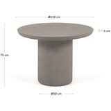Kave Home Betonska vrtna miza ø 110 cm Taimi – | Shoptok.si