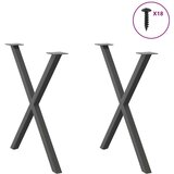 vidaXL noge za jedilno mizo x-oblika 2 kosa antracit 80x(72-73) cm | Shoptok.si