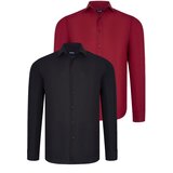 Dewberry DUAL SET G726 MENS SHIRTS-BLACK-BURGUNDY Cijene